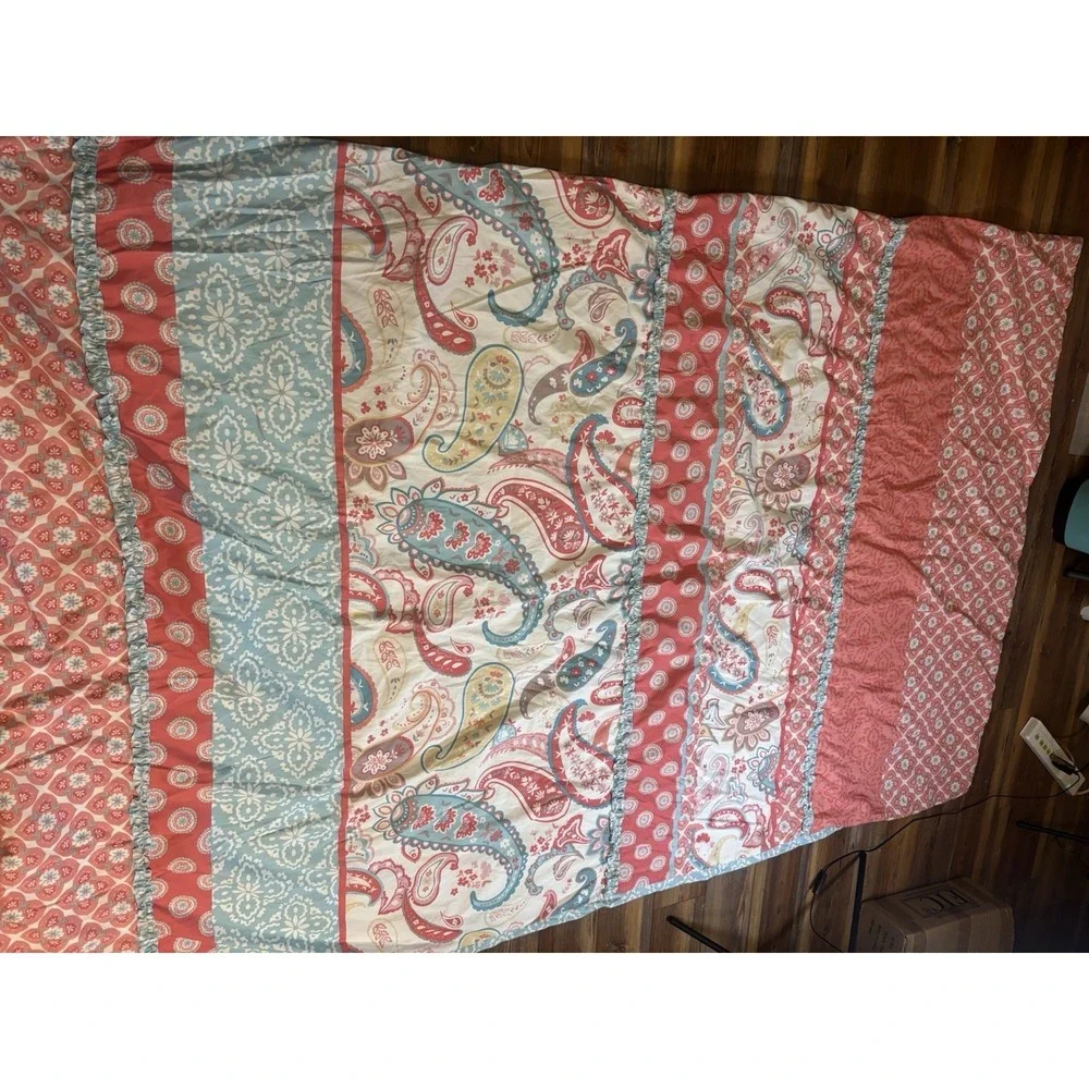Cynthia Rowley‎ Twin Duvet Set 2Pc Pink & Blue Reversible Duvet & Sham